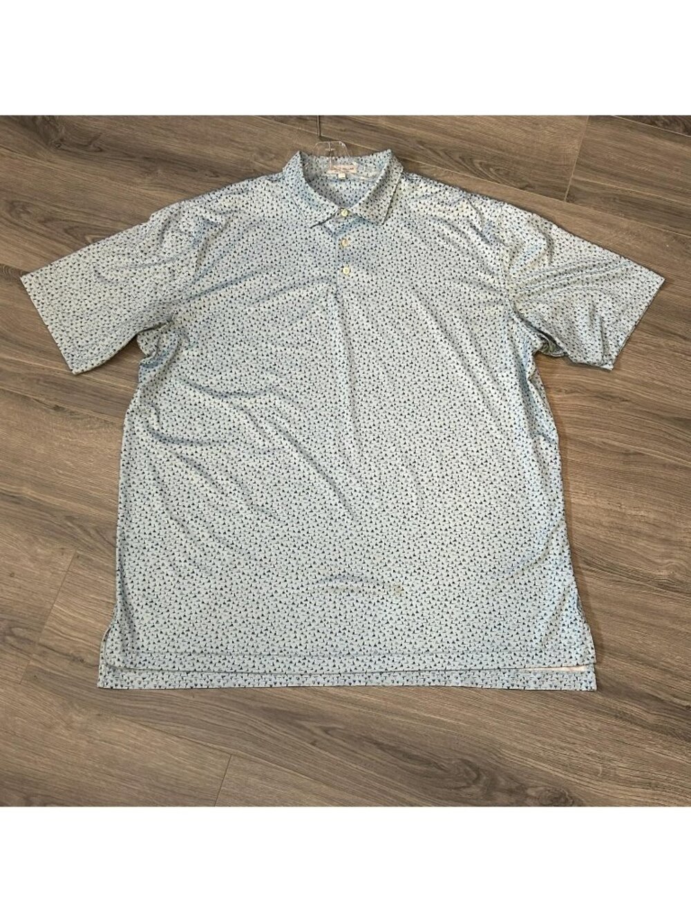 Peter Millar Polo Shirt Mens 2XL Blue Summer Comfort Sailboat Print Golf